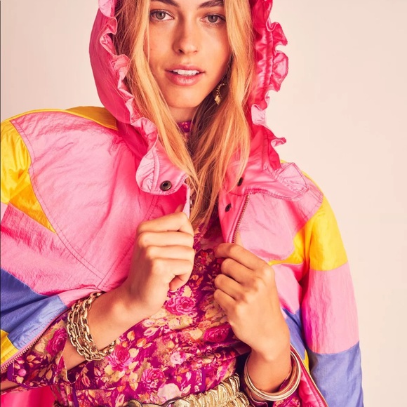 LoveShackFancy Modena Puffer Jacket Enchanted Rainbow Size Small - Picture 4 of 14